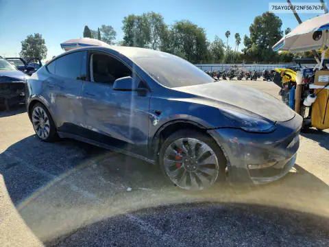 2022 Tesla Model Y VIN 7SAYGDEF2NF567678 фото 4
