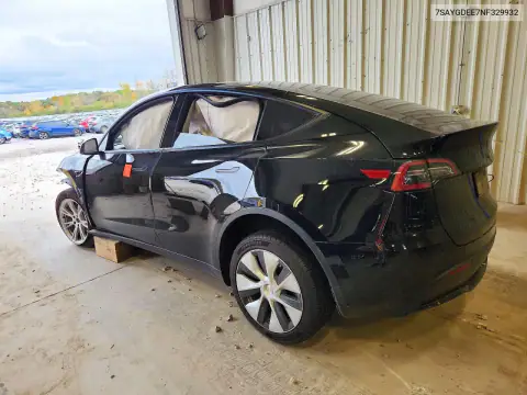 7SAYGDEE7NF329932 — 2022 Tesla Model Y, photo 2 from Copart, Front end
