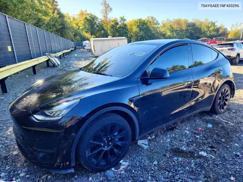 7SAYGAEE1NF433296 — 2022 Tesla Model Y, Parte trasera, fotos antes de reparar