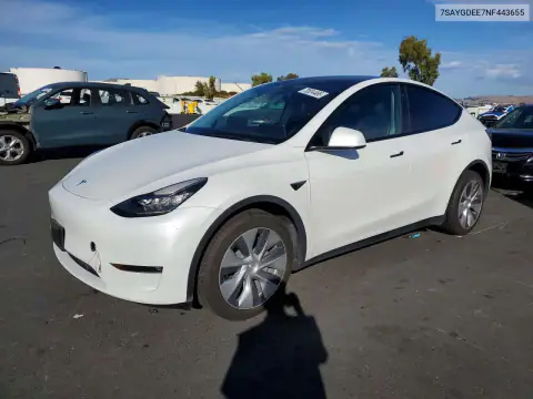 7SAYGDEE7NF443655 — 2022 Tesla Model Y, Tył, zdjęć przed naprawą