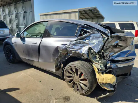 2024 Tesla Model Y VIN 7SAYGDEF5RA303521 фото 2