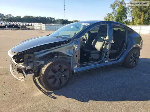 7SAYGDED2SF313074 — 2025 Tesla Model Y, Parte delantera, fotos antes de reparar