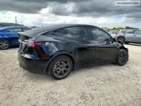 7SAYGDED3SF272065 — 2025 Tesla Model Y, foto 3 de Copart, Parte delantera