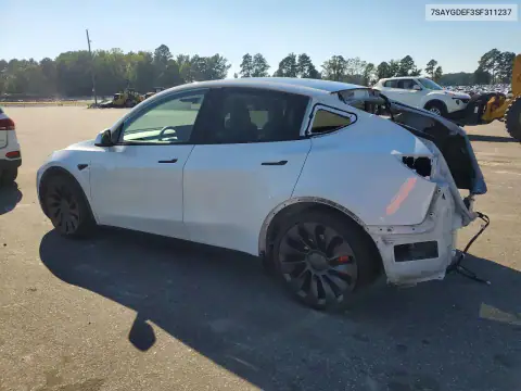 7SAYGDEF3SF311237 — 2025 Tesla Model Y, zdjęcie 2 z Copart, Tył