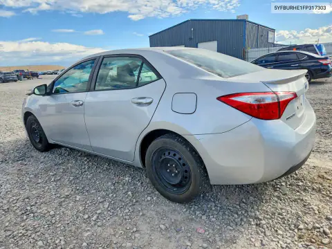 5YFBURHE1FP317303 — 2015 Toyota Corolla, photo 2 from Copart, Front end