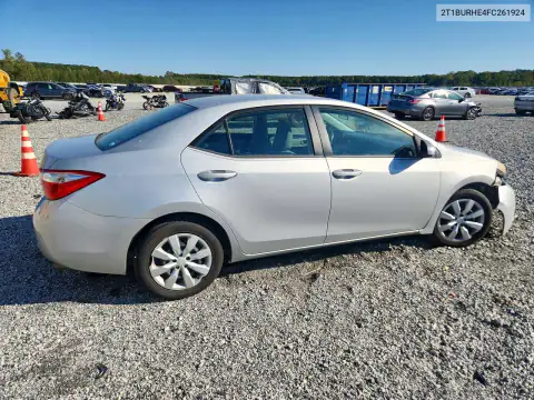 2T1BURHE4FC261924 — 2015 Toyota Corolla, zdjęcie 3 z Copart, Przód