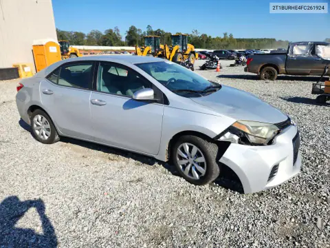 2T1BURHE4FC261924 — 2015 Toyota Corolla, zdjęcie 4 z Copart, Przód