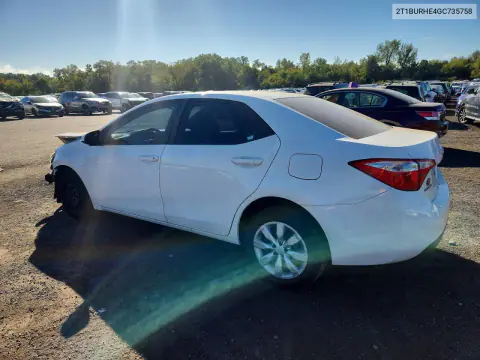 2016 Toyota Corolla Le VIN 2T1BURHE4GC735758 фото 2