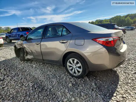 2T1BURHE2GC687824 — 2016 Toyota Corolla, photo 2 from Copart 16.10.2026, Front end