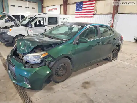 5YFBURHE4GP366979 Toyota Corolla 2016 — uszkodzenie Przód, zdjęcie przed naprawą