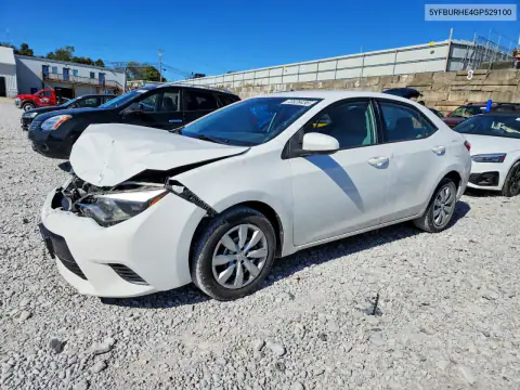 5YFBURHE4GP529100 — 2016 Toyota Corolla, Передняя часть, фото до ремонта