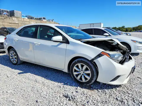 5YFBURHE4GP529100 — 2016 Toyota Corolla, photo 4 from Copart, Front end