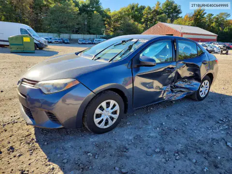 2T1BURHE4GC649995 — 2016 Toyota Corolla, Боковая часть, фото до ремонта