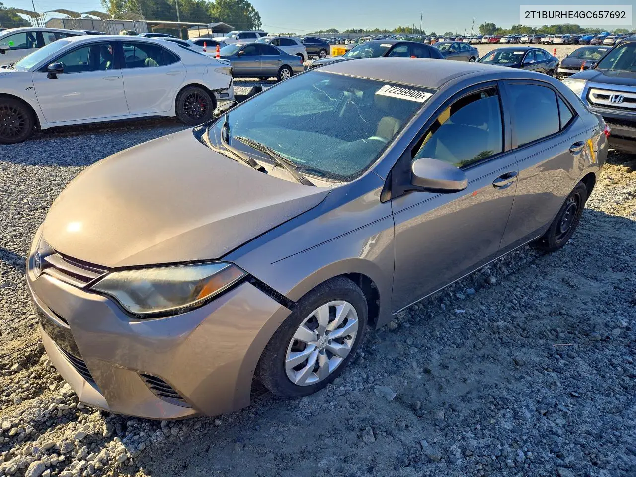 2T1BURHE4GC657692 Toyota Corolla 2016 — повреждение Боковая часть, фото до ремонта