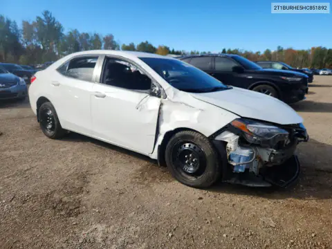 2T1BURHE5HC851892 — 2017 Toyota Corolla, zdjęcie 4 z Copart, Przód