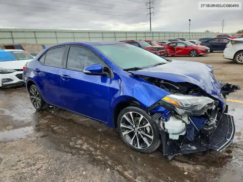 2018 Toyota Corolla Se VIN 2T1BURHE0JC080490 фото 4