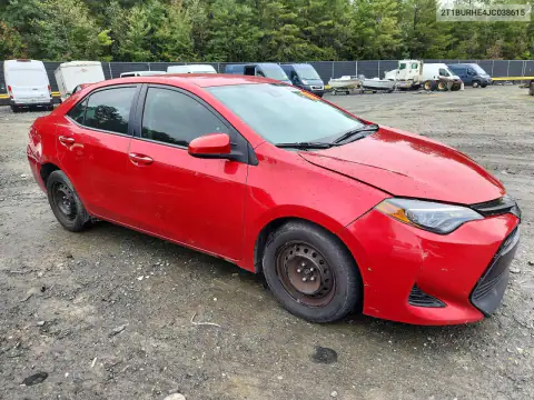 2T1BURHE4JC038615 — 2018 Toyota Corolla, фото 4 с аукциона Copart 20.10.2026, Передняя часть
