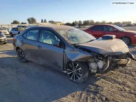 2019 Toyota Corolla Se VIN 2T1BURHE4KC171666 фото 4