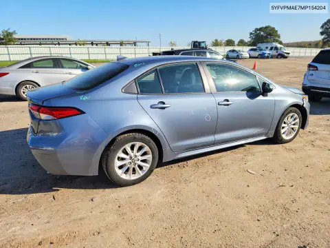 2021 Toyota Corolla Le VIN 5YFVPMAE7MP154204 фото 3