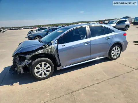 5YFEPMAE5MP172460 — 2021 Toyota Corolla, Передняя часть, фото до ремонта