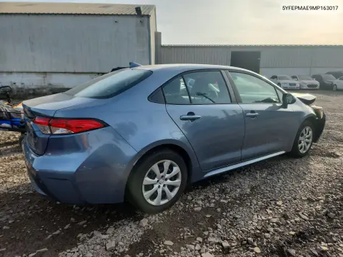 2021 Toyota Corolla Le VIN 5YFEPMAE9MP163017 фото 3