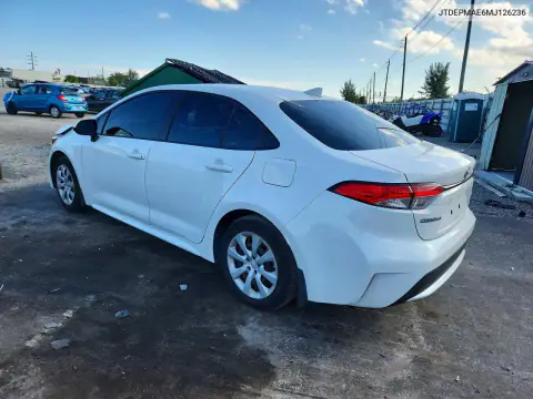 JTDEPMAE6MJ126236 — 2021 Toyota Corolla, photo 2 from Copart 26.10.2026, Front end