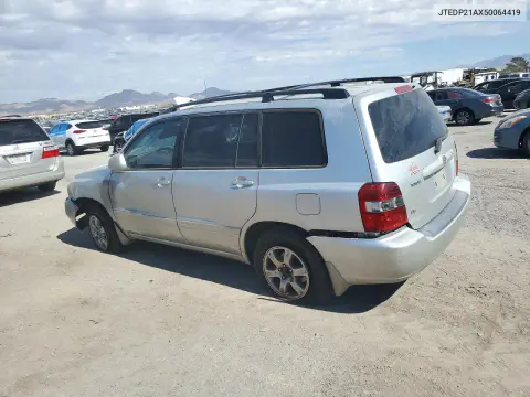 2005 Toyota Highlander Base VIN JTEDP21AX50064419 фото 2