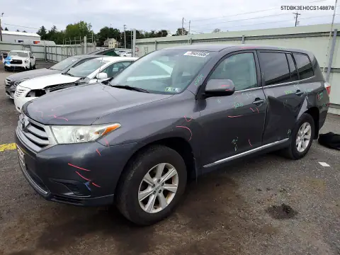 5TDBK3EH0CS148878 — 2012 Toyota Highlander, Боковая часть, фото до ремонта