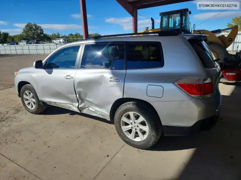 5TDBK3EHXCS142716 — 2012 Toyota Highlander, photo 2 from Copart, Side