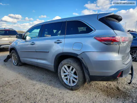 2015 Toyota Highlander Le VIN 5TDBKRFH8FS204636 фото 2