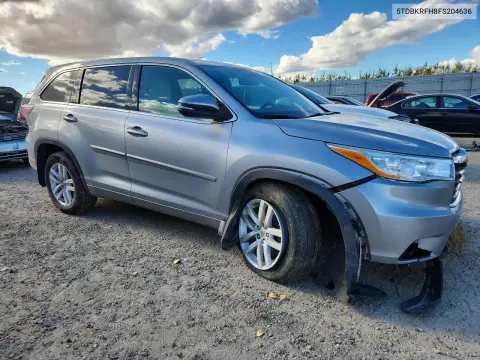 2015 Toyota Highlander Le VIN 5TDBKRFH8FS204636 фото 4