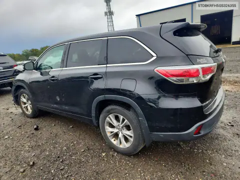 5TDBKRFH5GS326355 — 2016 Toyota Highlander, photo 2 from Copart, Front end