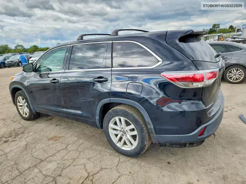 2016 Toyota Highlander Le VIN 5TDBKRFH6GS322539 фото 2
