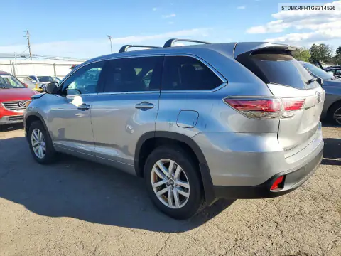 5TDBKRFH1GS314526 — 2016 Toyota Highlander, photo 2 from Copart 20.10.2026, Front end