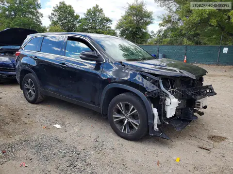 2017 Toyota Highlander Le VIN 5TDBZRFH0HS405395 фото 4
