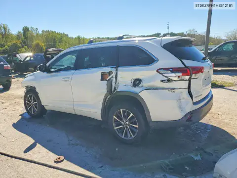 2017 Toyota Highlander Xle VIN 5TDKZRFH1HS512181 фото 2