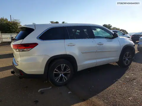 5TDBZRFH0HS445931 — 2017 Toyota Highlander, фото 3 с аукциона Copart 20.10.2026, Передняя часть