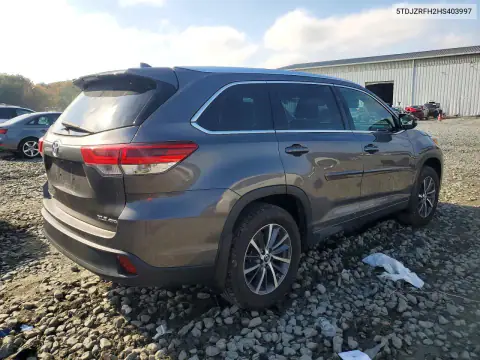 5TDJZRFH2HS403997 — 2017 Toyota Highlander, ფოტო 3, Copart 26.10.2026, მცირე ჩაღრმავებები და ნაკაწრები
