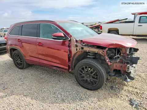 5TDKZRFH0JS535974 — 2018 Toyota Highlander, фото 4 с аукциона Copart 20.10.2026, ПЕРЕДНЯЯ ЧАСТЬ