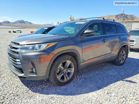 5TDDZRFH5JS810912 — 2018 Toyota Highlander, გვერდითი ნაწილი, ფოტოები შეკეთებამდე