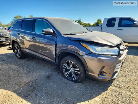 5TDBZRFH6JS870205 — 2018 Toyota Highlander, photo 4 from Copart, Front end