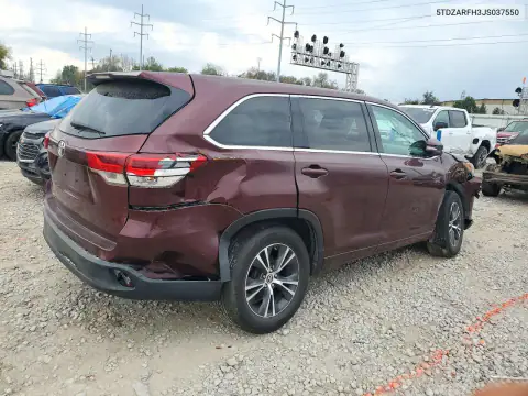 5TDZARFH3JS037550 — 2018 Toyota Highlander, фото 3 з Copart, Передня частина