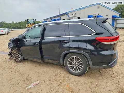 5TDKZRFH2JS534082 — 2018 Toyota Highlander, photo 2 from Copart 23.10.2026, Front end