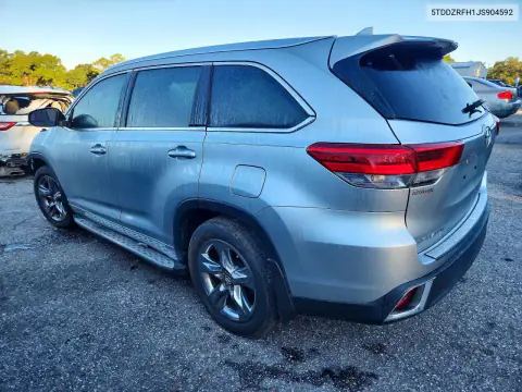 5TDDZRFH1JS904592 — 2018 Toyota Highlander, photo 2 from Copart, Front end