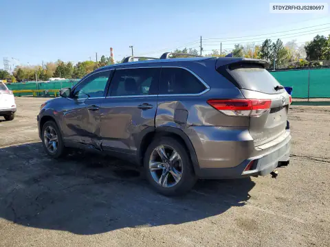 5TDYZRFH3JS280697 — 2018 Toyota Highlander, фото 2 с аукциона Copart 15.10.2026, Боковая часть