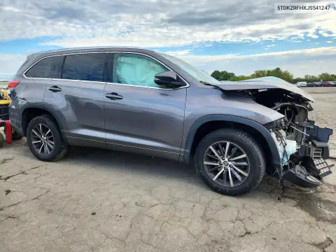 5TDKZRFHXJS541247 — 2018 Toyota Highlander, photo 4 from Copart, Front end