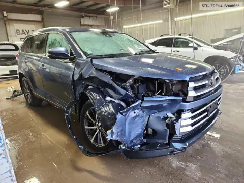5TDJZRFH4JS908526 — 2018 Toyota Highlander, წინა ნაწილი, ფოტოები შეკეთებამდე
