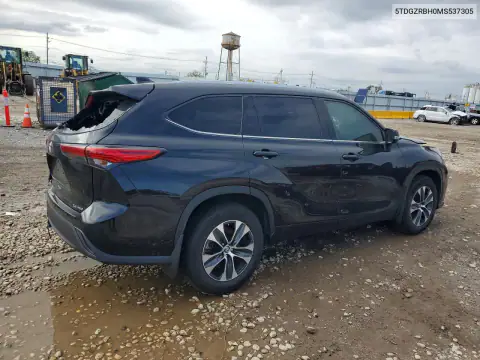5TDGZRBH0MS537305 — 2021 Toyota Highlander, фото 3 с аукциона Copart, Пожар