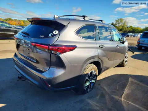 5TDGZRBH4MS528493 — 2021 Toyota Highlander, photo 3 from Copart, Front end