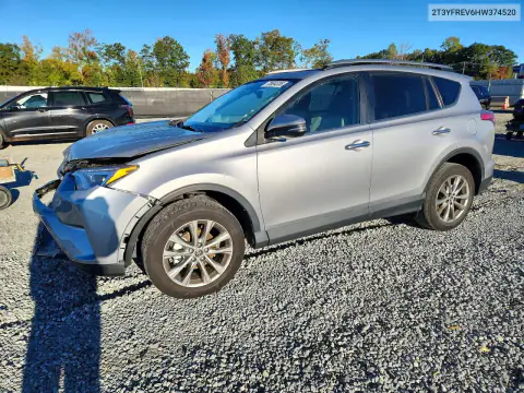 2T3YFREV6HW374520 — 2017 Toyota RAV4, Parte delantera, fotos antes de reparar